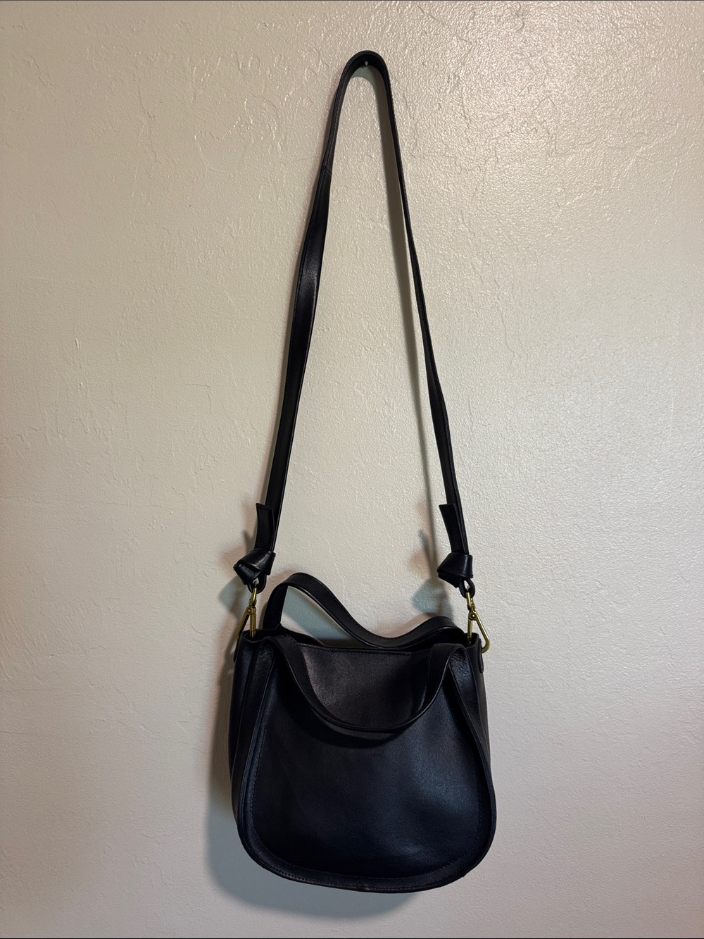 Madewell Black Leather Shoulder Bag - Picture 1 of 12